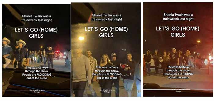 Fans leaving Shania Twain concert early