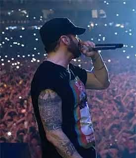 Eminem performing live in concert