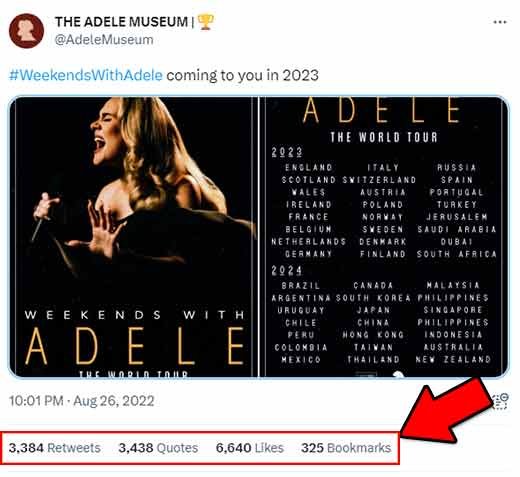 The adele museum tweeted Adele is planning for world tour on X (twitter)