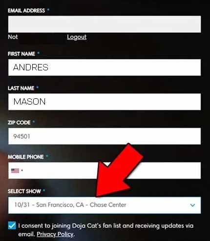 Fill up all your Details Like name, Zip code, mobile & select tour