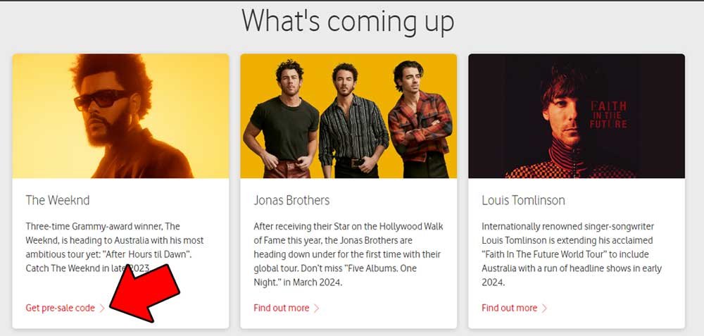 Vodafone presale Code