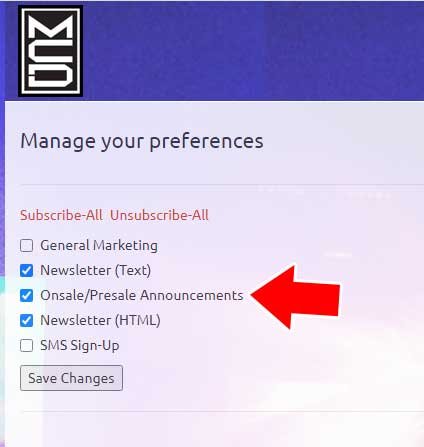 Does MCD send presale codes