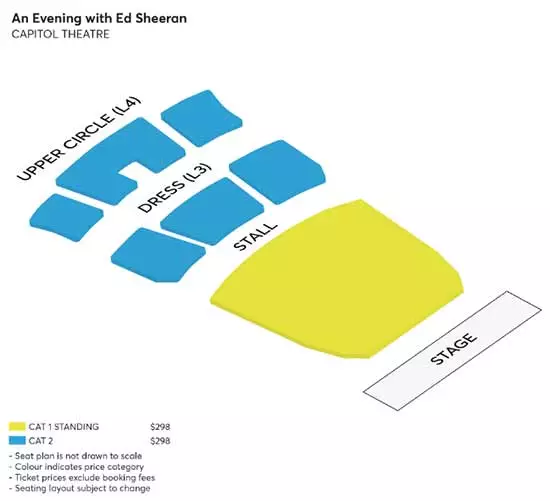 Ed Sheeran Singapore Capitol Theatre Seat map